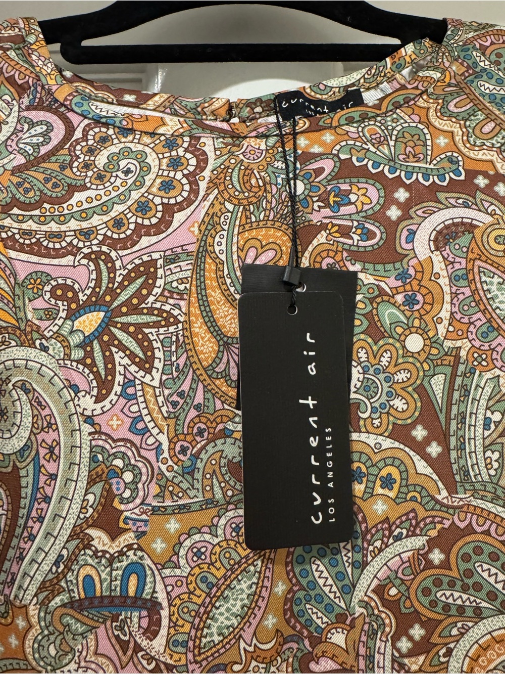 Current Air Paisley Midi Dress in Pink, Brown & Green Accents - Picture 2 of 9